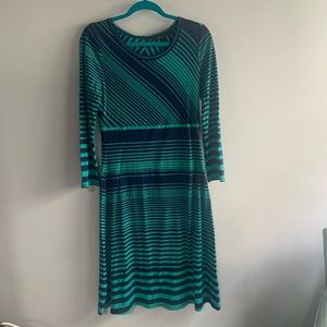 BCBGMaxAzria Striped A-Line Midi Dress